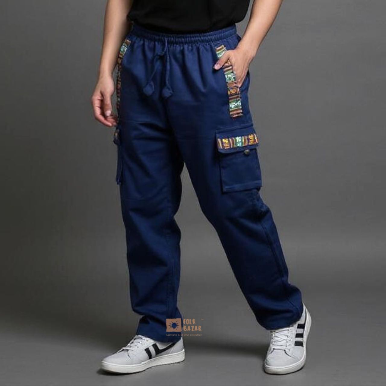 Unisex Blue Cargo Pant